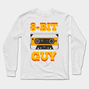 8-Bit Guy pixelated fun design retro Geeks Long Sleeve T-Shirt